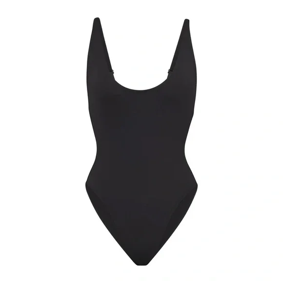 Skims Signature Swim Scoop Neck One Piece Swimsuit Onyx Black Size 2X - Picture 6 of 9